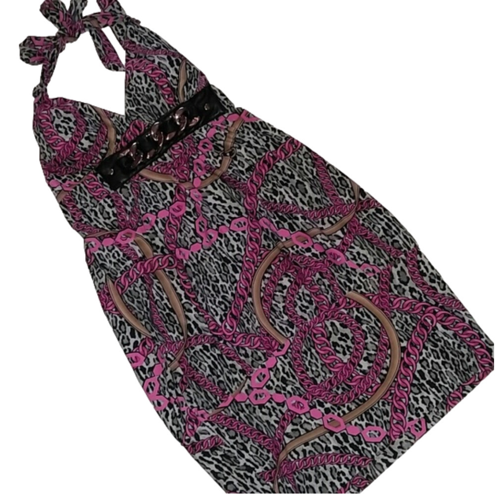 - Vixen Halter top Dress Animal  Print M Sexy